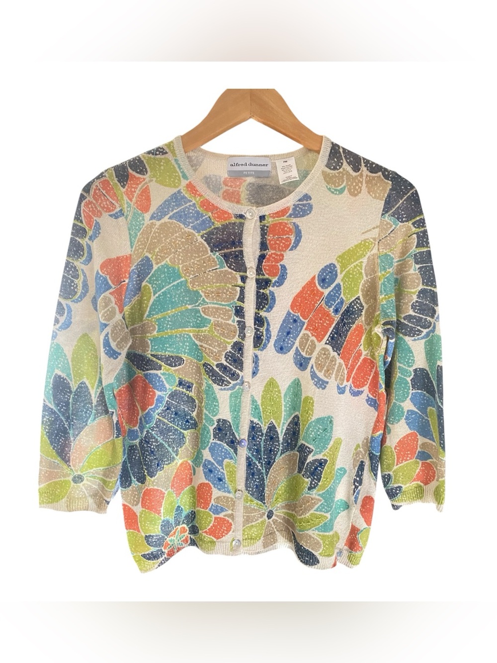 Alfred Dunner Women’s Floral Knit Cardigan Size PM